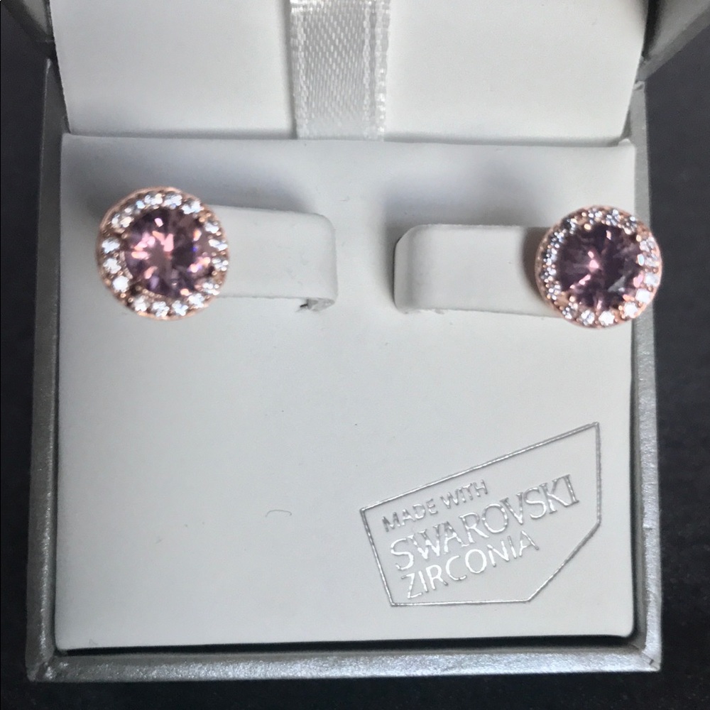 SOLD Sterling silver & Swarovski zirconia earrings - Picture 3 of 4